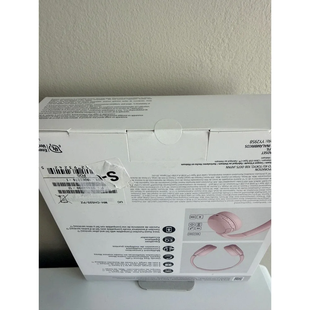 Sony WH-CH520 Wireless Headphones Unisex OS Pink Rose Bluetooth NWT